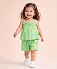 StyloBug Cotton Woven Sleeveless Striped & Colour Splash Printed Jumpsuit - Multi Colour