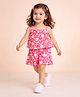 StyloBug Cotton Woven Sleeveless Floral Printed  Jumpsuit - Red