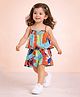 StyloBug Cotton Woven Sleeveless Abstract Printed Jumpsuit - Multi Colour