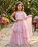 The Magic Wand Woven Sleeeveless Sequins Embellished Floral Designed Lehenga Choli Set With Dupatta - Pink