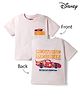 Bonfino Disney Interlock Knit Half Sleeves Oversized T-Shirt with Front & Back Car Graphics - Peach