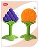 Aditi Toys Baby Silicone Teether Fruit Teether for Toddlers 100% Food Grade Silicone Teether Non-Toxic & Latex Free BIS Approved -  Orange & Blue
