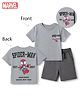 Bonfino Marvel Interlock Knit Half Sleeves T-shirt and Shorts With Front and Back Spider-man Graphic - Grey