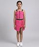 M'andy Waffle Knit Sleeveless Solid Top & Skort Set - Pink