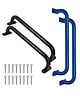 REZNOR 19-inch Long Metal Playground Handles for Safe and Sturdy Backyard Monkey Bars, Black/Blue, Pack of 4