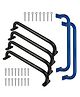 REZNOR 19-inch Long Metal Playground Handles for Safe and Sturdy Backyard Monkey Bars, Black/Blue, Pack of 6