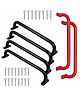 REZNOR 19-inch Long Metal Playground Handles for Safe and Sturdy Backyard Monkey Bars, Black/Red, Pack of 6