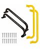 REZNOR 19-inch Long Metal Playground Handles for Safe and Sturdy Backyard Monkey Bars, Black/Yellow, Pack of 4