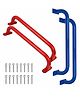 REZNOR 19-inch Long Metal Playground Handles for Safe and Sturdy Backyard Monkey Bars, Blue/Red, Pack of 4