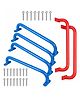 REZNOR 19-inch Long Metal Playground Handles for Safe and Sturdy Backyard Monkey Bars, Blue/Red, Pack of 6