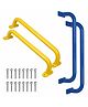 REZNOR 19-inch Long Metal Playground Handles for Safe and Sturdy Backyard Monkey Bars, Blue/Yellow, Pack of 4