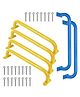 REZNOR 19-inch Long Metal Playground Handles for Safe and Sturdy Backyard Monkey Bars, Blue/Yellow, Pack of 6