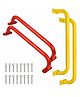 REZNOR 19-inch Long Metal Playground Handles for Safe and Sturdy Backyard Monkey Bars, Red/Yellow, Pack of 4