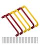 REZNOR 19-inch Long Metal Playground Handles for Safe and Sturdy Backyard Monkey Bars, Red/Yellow, Pack of 6