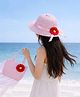 Babymoon Floral Applique Detailed Sun Hat With Purse - Pink - Circumference - 52 Cms