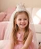 Babymoon Birthday Theme Crown Applique Detailed Hair Band With Veil -Offwhite