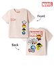 Bonfino Marvel Cotton Interlock  Knit Half Sleeves T-Shirt with Front and Back Avengers Print - Light Pink