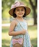 Priaansha Creation Knit Stars Embellished Bow Applique Detailed Straw Hat With Sling Bag - Light Brown - Circumference 50 Cm