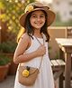 Priaansha Creation Knit Pineapple Applique Detailed Hat  With Sling Bag - Light Brown - Circumference - 50 Cm
