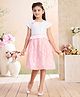 Aarika Cotton Woven Half Sleeves Floral Printed Lace Embellished Dress - Pink