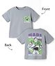 Bonfino Disney Cotton Knit  Half Sleeves T-Shirt with Front & Back Buzz Lightyear Print - Grey