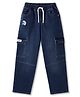 Olio Kids Denim Woven Full Length Jeans with Cargo Pockets - Navy Bue