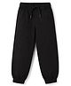 Olio Kids Cotton Woven Full Length Solid Joggers - Black