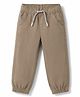 Olio Kids Cotton Woven Full Length Solid Pant - Tan