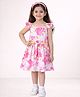 Lil' Drama Knit Frill Sleeves Floral Printed Dress - Pink