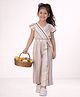 Lil' Drama Cotton Knit Half Sleeves Striped Coordinating Top & Pant Set - Multi Colour