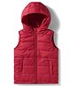 Babyhug Woven Sleeveless Hooded Padded Jacket - Maroon