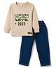 Olio Kids Sinker Knit Full Sleeves Camouflage Printed Winter Wear Set - Grey