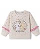 Olio Kids Looper Knit Full Sleeves Winter T-Shirt with Polka Dot Print & Frill Detailing - Off White