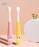 THE LITTLE LOOKERS Baby Toothbrush I Supersoft Bristles & Section Cup Base Tooth Brush for Kids/Babies/Toddlers Pack of 2 - Baby Pink &  yellow