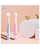 THE LITTLE LOOKERS Baby Toothbrush I Supersoft Bristles & Section Cup Base Tooth Brush for Kids/Babies/Toddlers Pack of 2 - Peach & Blue