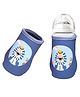 THE LITTLE LOOKERS Cute Animated Patterned Soft Stretchable Baby Feeding Bottle Cover for 125ml, 150ml to 240ml Pack of 1 - Blue