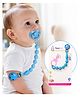 THE LITTLE LOOKERS Silicone Pacifier Clip for Baby Boys and Girls, One Piece Pacifier Clips, Wooden Soother Clips Design, Fits Most Pacifiers and Teething Toys -Light Blue