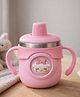 THE LITTLE LOOKERS Stainless Steel Insulated Hot & Cold Sipper Bottle Double Wall & Vacuuming Sipper Cups With Straw Dino Print 260 ml - Pink