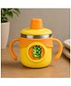 THE LITTLE LOOKERS Stainless Steel Insulated Hot & Cold Sipper Bottle Double Wall & Vacuuming Sipper Cups With Straw Dino Print 260 ml - Orange & Yellow