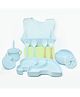 THE LITTLE LOOKERS Baby Feeding Set 11 Piece Baby Dining Set Baby Bowl & Spoon Set Bib Snack Sipper Cup - Sky Blue