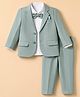 Robo Fry Cotton Woven Full Sleeves Party Suit With Bow - Light Green