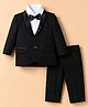 Robo Fry Cotton Woven Full Sleeves Solid Party Suit With Bow - Black