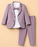 Robo Fry Woven Full Sleeves SOLID Three Piece Party Suit With Bow in Lavender