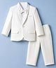 Robo Fry Cotton Woven Full Sleeves Party Suit With Bow - White