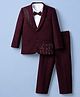 Robo Fry Cotton Woven Full Sleeves Stone Embellished Party Suit With Bow - Maroon