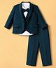 Robo Fry Woven Full Sleeves Solid Four Piece Party Suit With Bow in Royal Blue