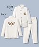 Robo Fry Cotton Woven Full Sleeves Sequinned Jodhpuri Set - Cream
