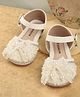 KIDLINGSS Pearl & Stones Embellished Bow Applique Detailed Buckle Closure Sandals - Off White