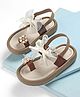 KIDLINGSS Stones & Pearl Embellished Back Strap Closure Sandals - Brown