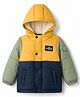Babyhug Woven Full Sleeves Padded Hooded Jacket with Road Trip Patch -Yellow